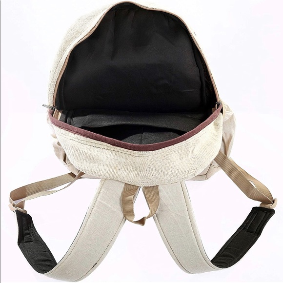 100% Handmade Multi Pocket Hemp Backpack - Picture 3 of 5